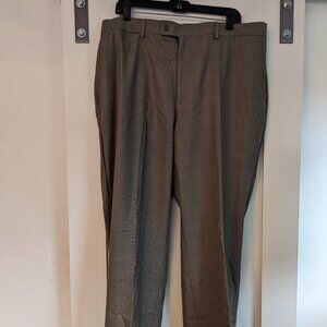 Men's Braggi by Louis Raphael Tan Checkered Dress Pants - 38x34